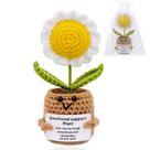 Presentes de flores de crochê YUXIYAN Positive Daisy, apoio emocional para mulheres, mães, amigas, colegas de trabalho, professores, Natal, aniversário, casamento, agradecimento, presentes de incentivo para decoração de escritório, desktop, casa e carro