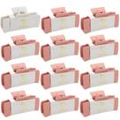 Presentes de proposta de dama de honra, garras de cabelo quadradas de 4,1 polegadas, solteira, 12 peças grandes, garras de cabelo, clipes fofos, coisas para meninas para lembrancinhas de casamento (branco e rosa)