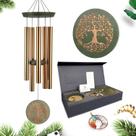 Presentes para mamãe e vovó sinos de vento ao ar livre com a Árvore da Vida gravada, grande decoração suspensa no pátio para jardim, quintal, Natal e comemorações de aniversário