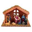 Presépio Com Estábulo 10 Peças Decoração Natalina 19x25x10cm