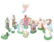 Presépio Completo Gesso 10 Cm 15 Peças Enfeite De Natal