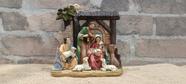 Presépio de Natal Sagrada Familia Resina Decorativo 15cm