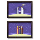 Presépio de Parede Quadro Natalino com Reis Magos - kit com 2 quadros