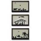 Presépio de Parede Quadro Natalino Silhuetas - kit com 3 quadros