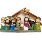 Presépio Diido Em Resina Natal Nascimento Jesus 18x20cm