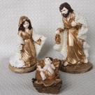 Presépio em Gesso trio São José, Maria, menino Jesus