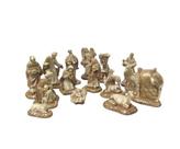 Presépio Natalino 16cm Enfeite 16 Pçs Gesso Marrom