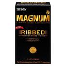 Preservativos Trojan Magnum Ribbed Lubricated - Pacote com 3 Unidades (12 Unidades no Total)