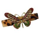 Presilha Acrílico Marmorizado Borboleta Strass Coloridos