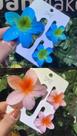 Presilha Cabelo kit com 3 Flor Estilo Havaiano Piranha Grampo De Garra