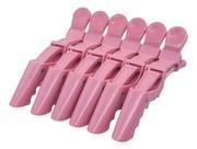 Presilha Crocodilo Cabelo 6 Unidades Bico De Pato Clips Rosa Presilha Crocodilo Cabelo 6 Unidades Bico De Pato Clips Rosa