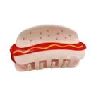 Presilha De Cabelo Criativa Em Formato De Saborosa Simulação De Comida (Hot Dog E Molho De Chili) -