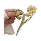Presilha De Cabelo Feminina Grande De Metal Com Flor De Gardênia, Estilo Tubarão, Moda Primavera