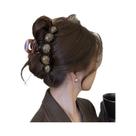 Presilha De Cabelo Feminina Retrô Com Degradê E Contas Geométricas 11cm, Presilha Plástica Tipo