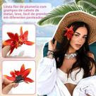 Presilha De Cabelo Orquídea Artificial Havaiana, Acessório Floral Boêmio De Praia Para Mulheres E Presilha De Cabelo Orquídea Artificial Havaiana, Acessório Floral Boêmio De Praia Para Mulheres E