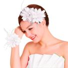 Presilha Flor Branco Enfeite Cabelo Chapéu Penteado Festas