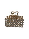 PRESILHA MEDIA METAL DOURADO STRASS QUADRADA Dourada