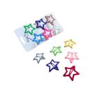 Presilha Tic Tac de Estrelas Coloridas Esmaltadas com 6 unidades