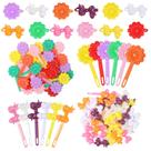 Presilhas de cabelo BENBO Self Hinge, laço de flores de plástico, 60 unidades