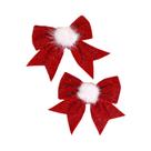 Presilhas De Cabelo Elegantes De Veludo Para Meninas Com Pompons Brancos E Laços Brilhantes Para