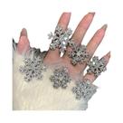 Presilhas De Cabelo Femininas E Infantis Com Strass E Pérolas Em Formato De Floco De Neve, 6 Peças,