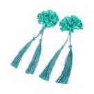 Presilhas De Cabelo Fofas Para Meninas Com Borlas De Flor Chinesa, 2 Peças, Acessórios Doces