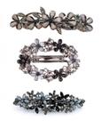 Presilhas de cabelo MOESUYUM, 3 peças de clipes franceses Fancy Flower Metal Presilhas de cabelo MOESUYUM, 3 peças de clipes franceses Fancy Flower Metal