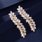 Presilhas de cabelo WHAVEL Rhinestone Crystal Leaf para casamento