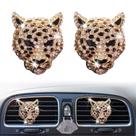 Presilhas para saída de ar do carro Xinjincang Bling Leopardo 2 peças Presilhas para saída de ar do carro Xinjincang Bling Leopardo 2 peças