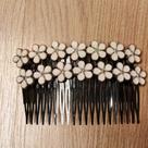 Presilhas pente de Cabelo perolado strass par Kit Elegante e Charmoso