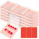 Press On Nail Boxes Landhoow 15 unidades com 30 fitas adesivas Press On Nail Boxes Landhoow 15 unidades com 30 fitas adesivas