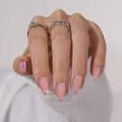 Press On Nails Bartbox French Tip Ammond Metallic Silver