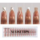 Press on Nails Bartbox French Tip XCOATTIPS Short Coffin Press on Nails Bartbox French Tip XCOATTIPS Short Coffin