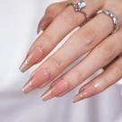 Press on Nails Bartbox Long Rose Gold Outline French Tip