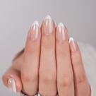 Press On Nails Btartbox French Tip, gel de amêndoa branca, 30 unidades