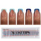 Press On Nails Btartbox Nails XCOATTIPS French Tip Blue 160 unidades Press On Nails Btartbox Nails XCOATTIPS French Tip Blue 160 unidades