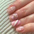 Press on Nails CEWEWP Christmas Square Pink com design de alce