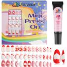 Press on Nails EBANKU Kids Red Heart 78 peças +8 anos