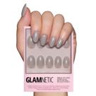 Press On Nails Glamnetic Pure Grey Opaco Cinza Claro