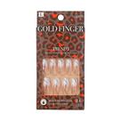 Press on Nails Goldfinger, capa completa, branco, design francês