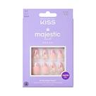 Press-On Nails KISS Majestic 'Maestro' em forma de amêndoa rosa claro