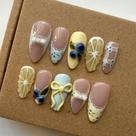 Press On Nails MAGLFELL, amêndoa francesa reutilizável, 10 unidades femininas