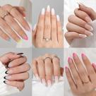 Press On Nails Misssix Almond French Tip Short, 6 pacotes