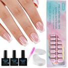 Press On Nails Misssix French Tip 160 unidades de gel rosa curto