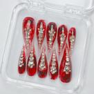 Press On Nails Putysenxi feito à mão, polido, reutilizável com caixa