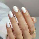 Press on Nails ShangMeng White Soft Gel Square para mulheres Press on Nails ShangMeng White Soft Gel Square para mulheres