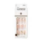 Pressione as unhas Impress My Worth em formato oval curto branco