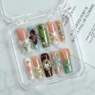 Pressione as unhas OCOUYVD Long Square com pérola e strass