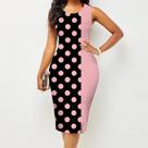 Primavera e verão nova moda feminina sem mangas envolto hip print vestido roupas femininas
