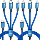 Primeiro cabo USB C 3 em 1, carregamento rápido de 100 W, pacote com 2 unidades de 152 cm